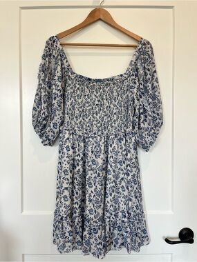 Supernatural by Secret Mission Floral Blue White Romantic Feminine Garden Dress